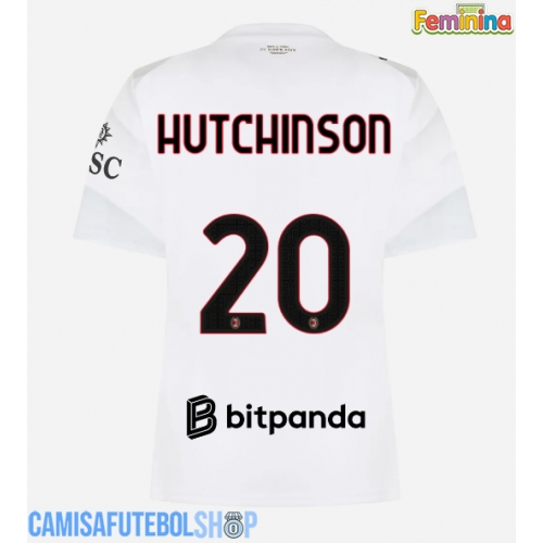 Camisa de time de futebol AC Milan Omari Hutchinson #20 Replicas 2º Equipamento Feminina 2026-27 Manga Curta